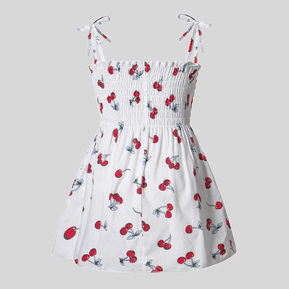 Cherry Print Strap Allover Sleeveless Dress