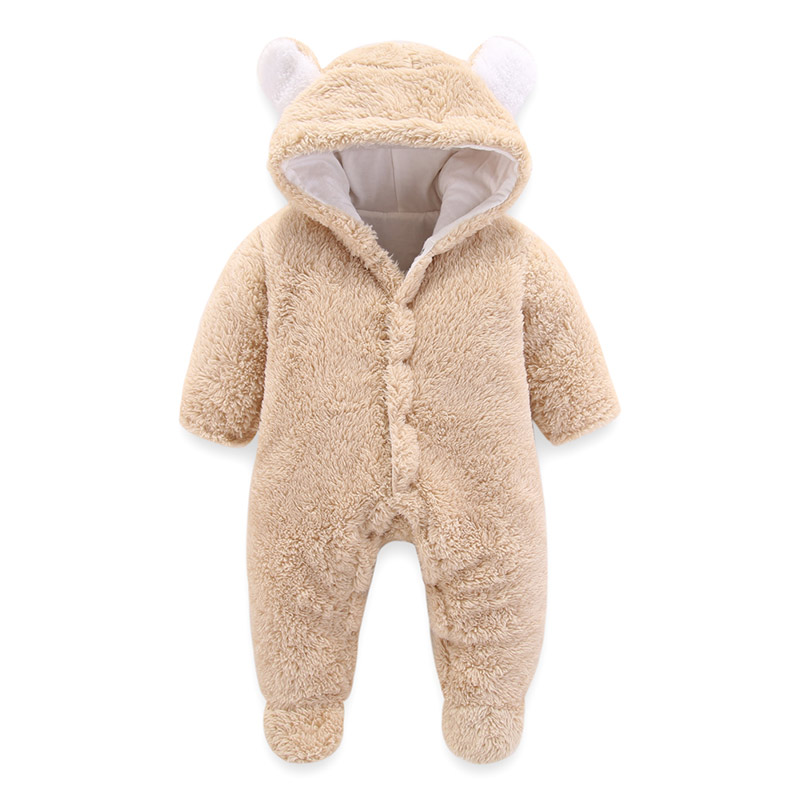 Light Skin Brown Bear Fleece Jumpsuit - Kids Online Shopping